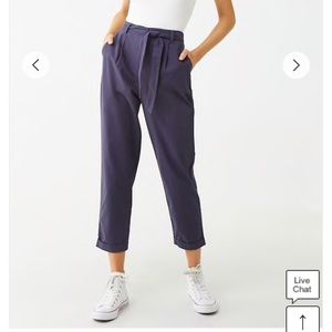 Forever 21 navy Belated cuffed hem pants